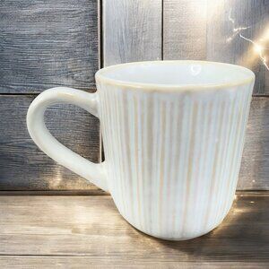 The‎ Bombay Company IVORY Ribbed Coffee Cup Mug Stoneware Ceramic Mug 12oz Cup
